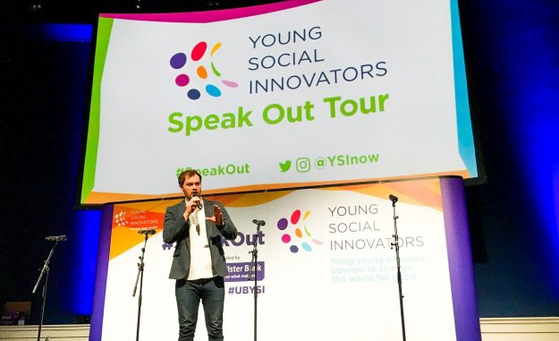 Cormac Moore hosting the YSI Speak Out event in the Mansion House.