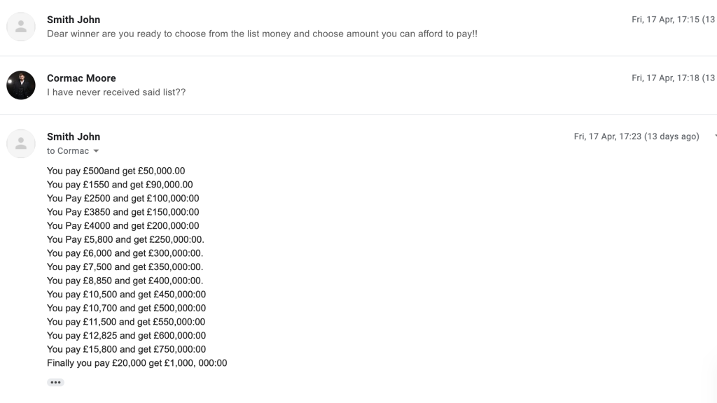 Online scam options Covid19